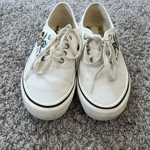 Vans White Sneakers with Embroidered Accents
